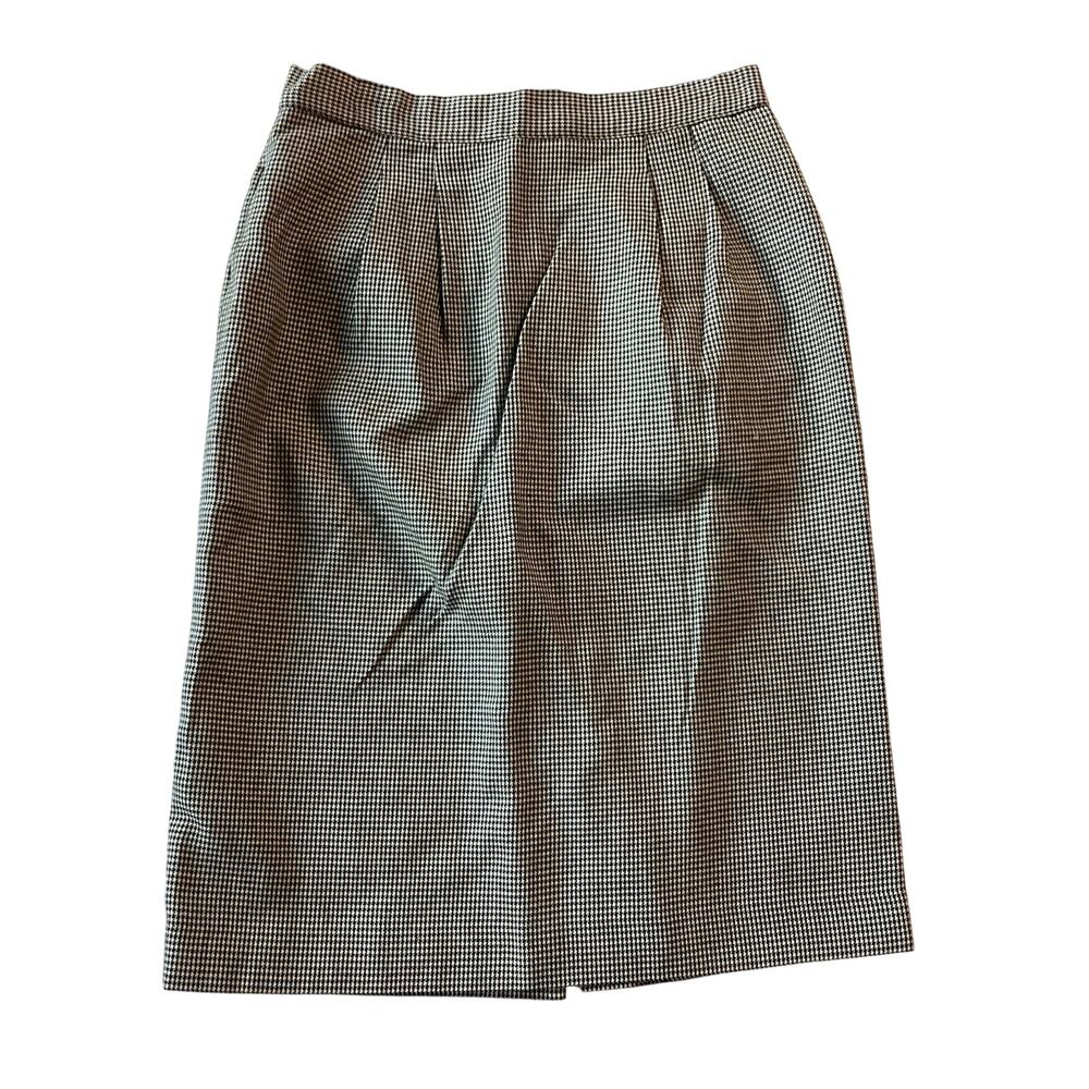 Houndstooth Pattern Pencil Skirt